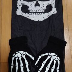 ハロウィン　骸骨　スケルトン　フェイスマスク　グローブ　蓄光