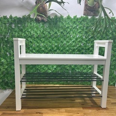 IKEA　ベンチ 靴収納付き, ホワイト, 椅子　85x32x65 cmの画像