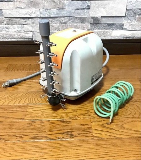 《取引成立》アクアリウム 水槽 ブロアーエアーポンプ 安永 AP-60★塩ビ12連コック付き