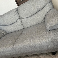 【ソファカバー2枚付】ニトリ2人掛けソファ/グレーの画像