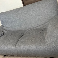 【ソファカバー2枚付】ニトリ2人掛けソファ/グレーの画像