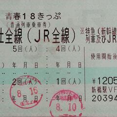 【商談中】青春18きっぷ　残り2回分5800円　18切符