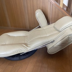 座椅子 LZ-1081 座椅子 リクライニングチェア クッション付き 肘掛け 360度回転 14段階リクライニング リビング 和室 洋室 ソフトレザーの画像