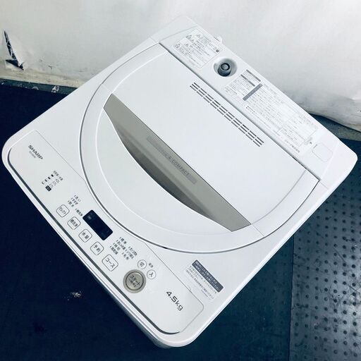 ID:se10769 シャープ SHARP 洗濯機 一人暮らし 中古 2021年製 全自動洗濯機 4.5kg べージュ 送風 乾燥機能付き ES-GE4E-C  【リユース品：状態B】【送料無料】【設置費用無料】