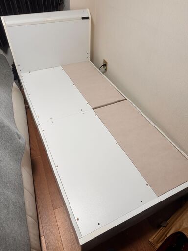 シングルベッドフレーム 引き出し付 コンセント・USB付