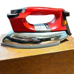 【昭和レトロ】三菱電機 自動アイロン A-506 木箱付き インテリア アンティーク 動作品 の画像