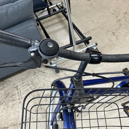K2408-755 K-Club 自転車 鍵付き 26インチ キズ汚れサビ有り 前カゴ有り ブレーキ動作確認済み 店舗ではタイヤの空気