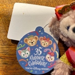 東京ディズニーランド35周年記念ダッフィー&シェリーメイぬいぐるみバッジの画像