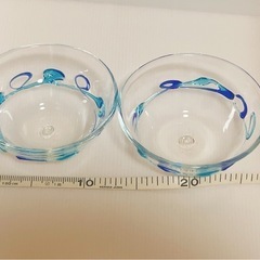 【美品】琉球ガラスの器2枚組☆素麺やデザートに🍨の画像