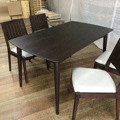 大塚家具　ダイニングセット　135センチテーブル　再塗装　張替え済み　リニューアル品の画像