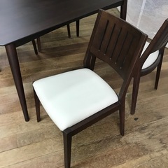 大塚家具　ダイニングセット　135センチテーブル　再塗装　張替え済み　リニューアル品の画像