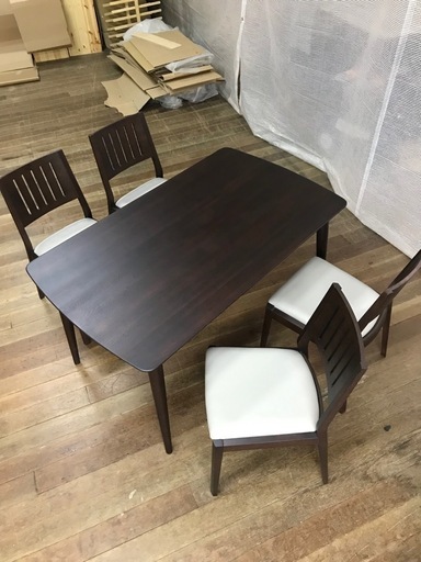 大塚家具　ダイニングセット　135センチテーブル　再塗装　張替え済み　リニューアル品