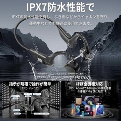 新品未使用　イヤホン 骨伝導イヤホン こつでんどう イヤホン ワイヤレスイヤホン LEDバッテリー残量表示 の画像