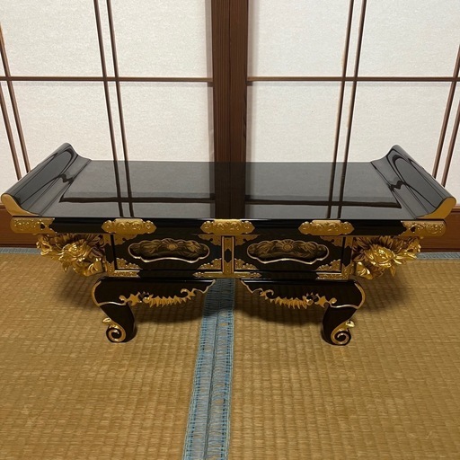 【新品】仏壇経机　仏壇小机　経机　若葉経机