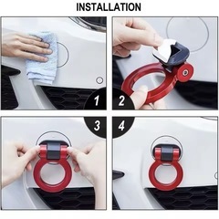 新品　ダミー牽引フック レーシング牽引フック デザイン フック 装飾用 可倒式 汎用 車 両面テープ おしゃれ 送料無料 丸型 の画像