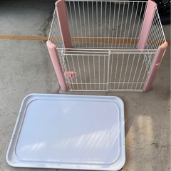 犬用ケージとトイレセット
 カラーサークル ピンク の画像