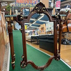 【愛品館八千代店】イタリア製　壁掛けミラー＋大理石コンソール　セット
