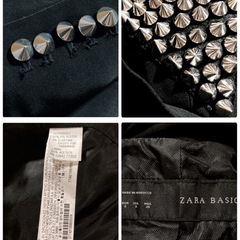꒰ZARA BASIC꒱スタッズ ジャケット 黒 個性的 ハロウィンの画像