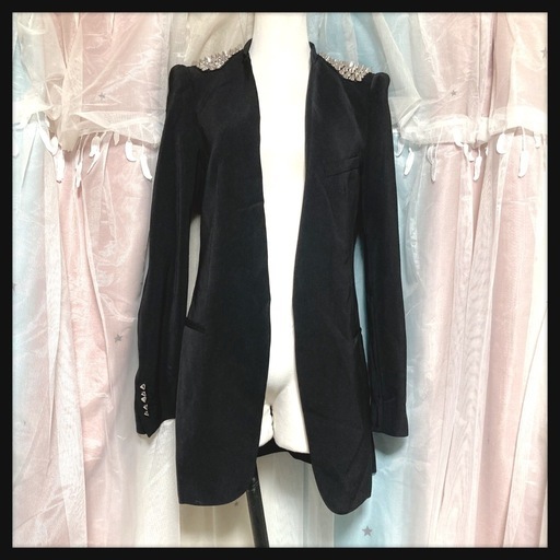 ご購入者様決定꒰ZARA BASIC꒱スタッズ ジャケット 黒 個性的 ハロウィン