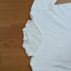 オフショルダー　トレーナー　チュニック　白　Lサイズの画像