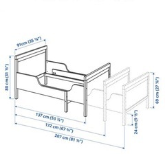 9月27日までイケア  IKEA キッズベッド 子供用ベッド ベビーベッド  sundvik スンドヴィーク すのこマットレス付、マットレスカバー付き。の画像