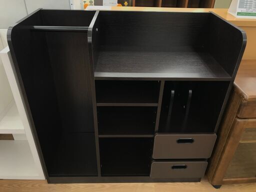 ★ジモティ割あり★ ベガコーポレーション ハンガーラック付収納棚 ブラウン H90×W90×D40 クリーニング済み KJ6021