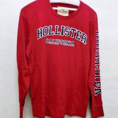 HOLLISTER　ロゴ長袖Tシャツ　Sサイズ　ロンT　レッド　...