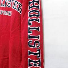 HOLLISTER　ロゴ長袖Tシャツ　Sサイズ　ロンT　レッド　赤　ホリスターの画像