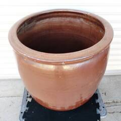 ②壺　つぼ　大型　H57×W52×D53　植木鉢　陶磁器　睡蓮鉢...