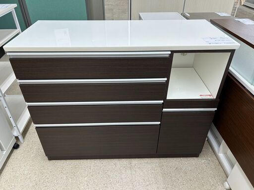 店長特別値引き★ジモティ割あり★  レンジボード ダークブラウン H95.2×D50.5×W119.5 クリーニング済み TJ8275