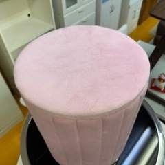 【リサイクルサービス八光】幅31　丸型 ドレッシングスツール　ピンクの画像
