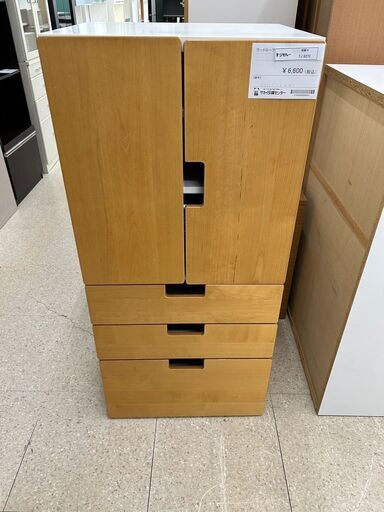★ジモティ割あり★  衣類収納 ライトブラウン H128.7×D51×W60 クリーニング済み TJ8272