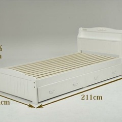 収納付きすのこベッド【シングル】の画像