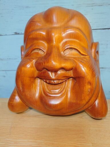 布袋様木製お面 七福神 縁起物