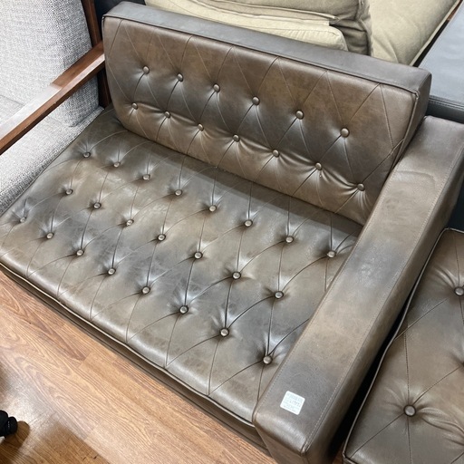 ソファーベッド　佐藤産業　オットマン付　ブラウン　11,000円