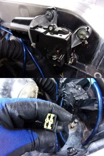 185ハイラックスサーフ　ワイパーモーター用　他車種流用化キット。モーター・変換ハーネスセット。