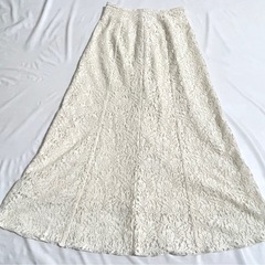 IENA イエナ ロングスカート フレアースカート レース オフホワイト 34の画像