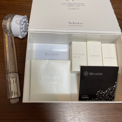 【使用3回】ミラブル Mirablシャワーヘッド＋使用3回カードリッジ1個＋新品カードリッジ3個 ウルトラファインミスト