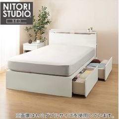 収納付きダブルベッド フレーム 【収納 コンセント 照明 棚 付き】