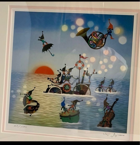 定価20万以上！藤城清治「こびとの旅立ち」シリアル　サイン　ダイヤモンド・スクリーニング