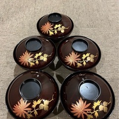 ☆後藤塗☆漆器☆汁椀☆蓋付き☆5客セット☆お味噌汁☆吸い物椀☆和...