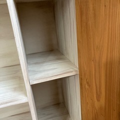 ハンドメイド アンティーク風のシェルフ  木製棚 ホワイト&ナチュラルの画像