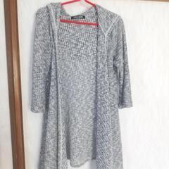 薄手ロング パーカー 袖ロールアップ可能 七分Mカーディガン