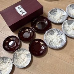 美術漆器 茶托5 菓子器5 新品