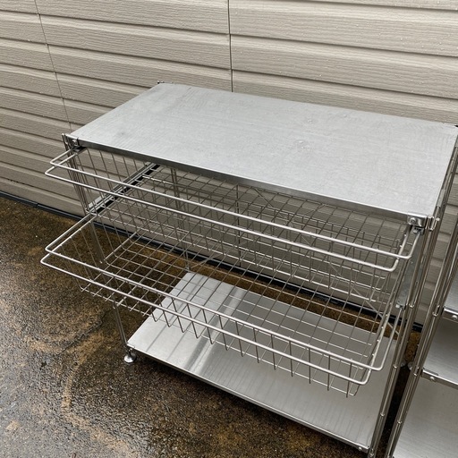 無印良品　ステンレスユニットシェルフ・ステンレス棚セット・ワイド