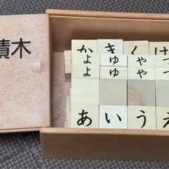 手触りの良い天然木製　あいうえお積木の画像