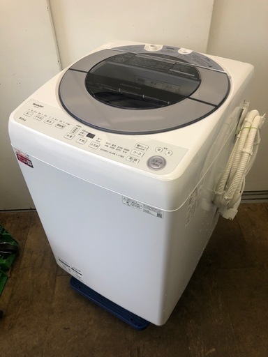 K056★2021年製SHARP製8.0㌔洗濯機★6ヶ月保証付き★近隣配送・設置可