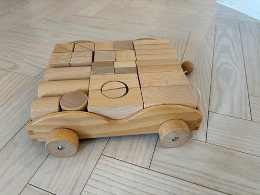 ⭐️再値下げ⭐️車で引っ張れる木の積み木✴︎知育玩具
