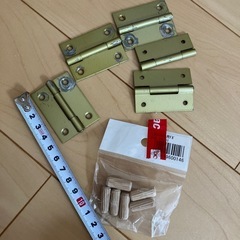 蝶番5個　木ダボ1つ　ゴールド　diy 部品