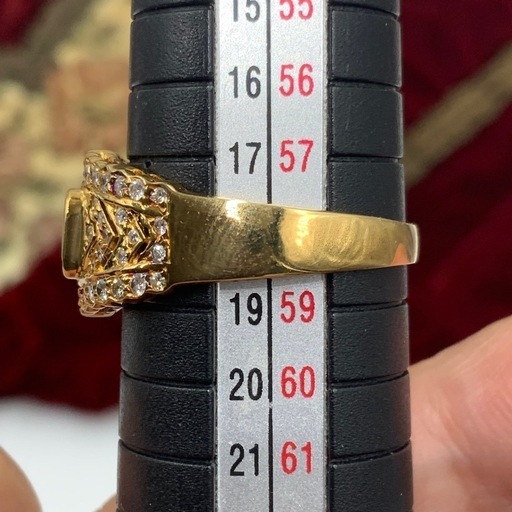 K18 エメラルドリング　4.6g ダイヤモンド　リング